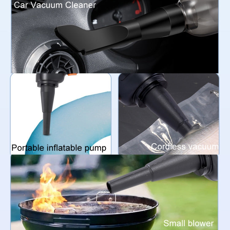 Car Vacuum Cleaner Large Suction Power Wireless Pump Inflatable Blower Handheld Small Vacuum Cleaner, Style: Brush 200W+3 Filters+Air Bag (Black) - Vacuum Cleaner by buy2fix | Online Shopping UK | buy2fix