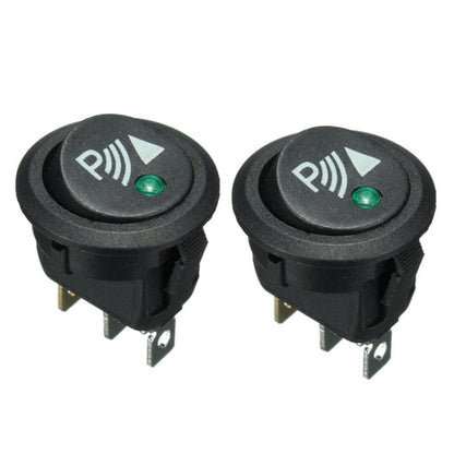 2pcs KCD1-102N Round 3Pin Rocker Switch LED Light 12V Car Modification Reverse Sensor Switch - Car Switches by buy2fix | Online Shopping UK | buy2fix