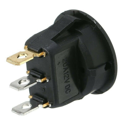 2pcs KCD1-102N Round 3Pin Rocker Switch LED Light 12V Car Modification Reverse Sensor Switch - Car Switches by buy2fix | Online Shopping UK | buy2fix