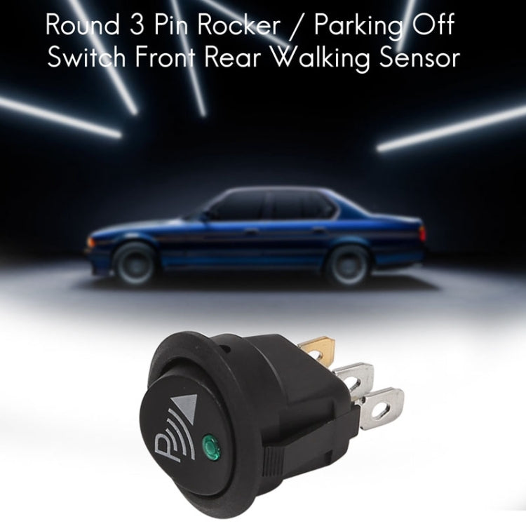 2pcs KCD1-102N Round 3Pin Rocker Switch LED Light 12V Car Modification Reverse Sensor Switch - Car Switches by buy2fix | Online Shopping UK | buy2fix