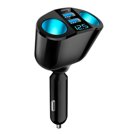 Dual USB Type-C Real-time Digital Display Cigarette Lighter Expansion Car Charger, Model: 3.1A Double A+C - Car Charger by buy2fix | Online Shopping UK | buy2fix