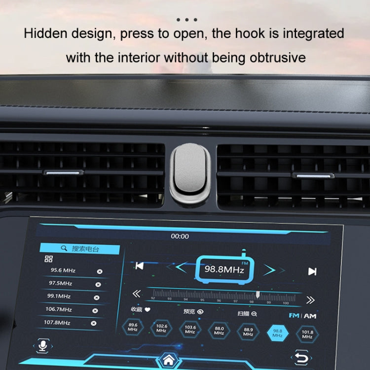 2pcs/set Car Adhesive Multifunctional Invisible Hook(Metal Gray) by buy2fix
