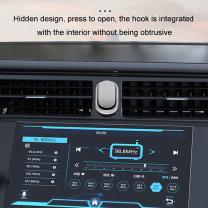 2pcs/set Car Adhesive Multifunctional Invisible Hook(Metal Gray) by buy2fix
