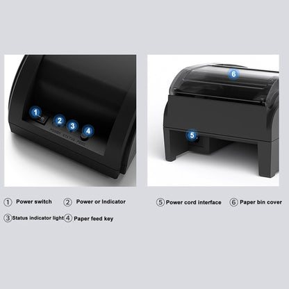 58mm USB Computer Version+Mobile Bluetooth Automatic Order Takeout Receipt Cashier Thermal Printer(EU Plug) by buy2fix