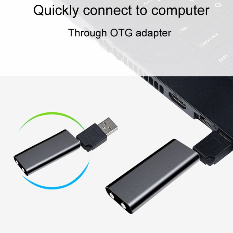 Q25 Intelligent Voice Recorder With Screen HD Noise Canceling Back Clip Voice Reporter, Size: 4GB(Black) by buy2fix