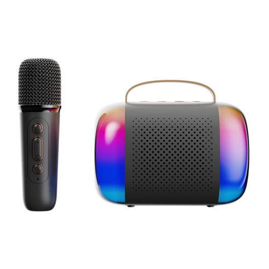 Y5 1 Microphone Portable Bluetooth Speaker Home And Outdoor Wireless Karaoke Audio(Black) - Microphone by buy2fix | Online Shopping UK | buy2fix