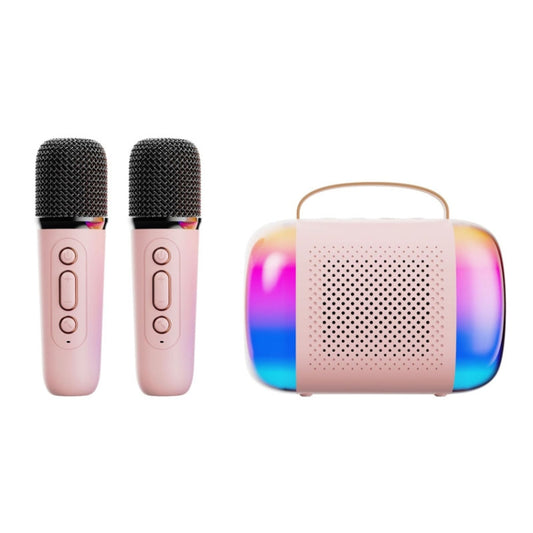 Y5 2 Microphone Portable Bluetooth Speaker Home And Outdoor Wireless Karaoke Audio(Pink) - Microphone by buy2fix | Online Shopping UK | buy2fix