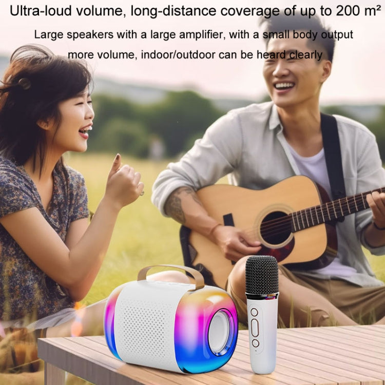 Y5 2 Microphone Portable Bluetooth Speaker Home And Outdoor Wireless Karaoke Audio(Black) by buy2fix