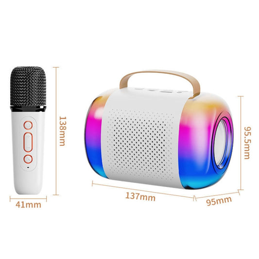 Y5 1 Microphone Portable Bluetooth Speaker Home And Outdoor Wireless Karaoke Audio(White) - Microphone by buy2fix | Online Shopping UK | buy2fix