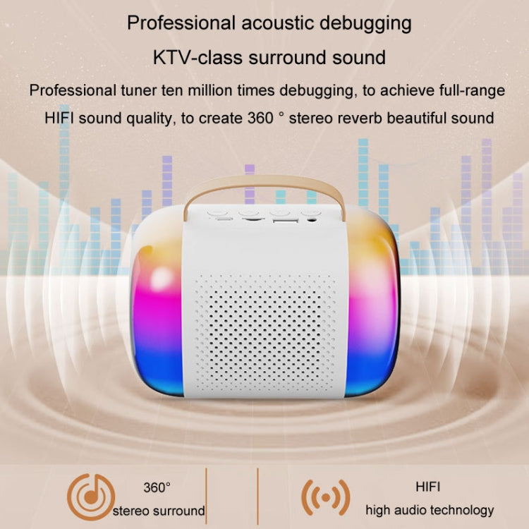 Y5 1 Microphone Portable Bluetooth Speaker Home And Outdoor Wireless Karaoke Audio(White) by buy2fix