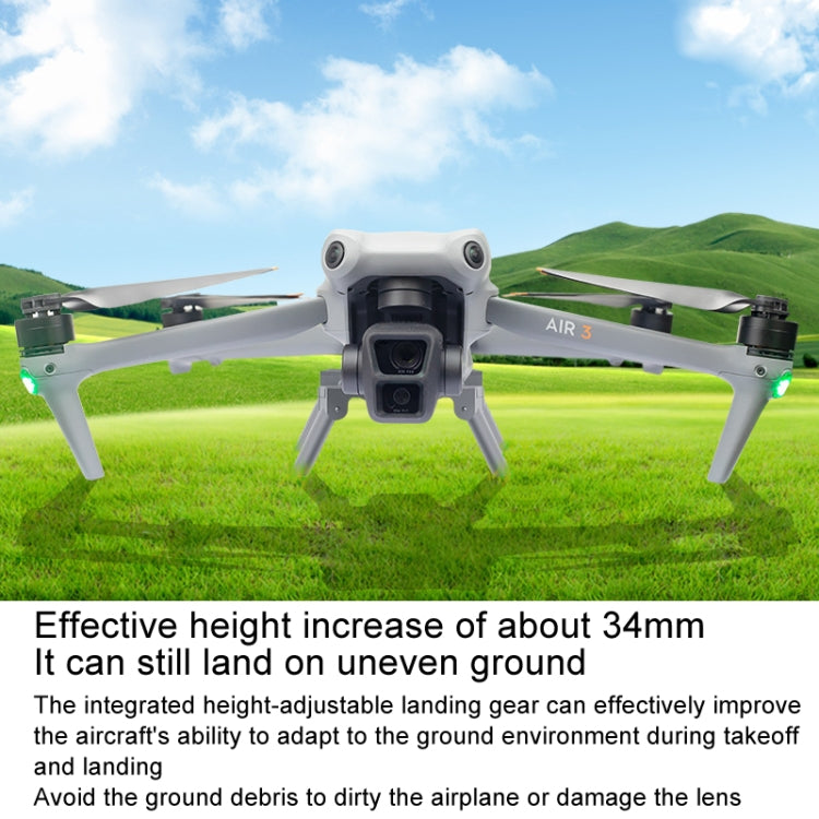 For DJI Air 3 Heightened Landing Gear Body Protection Fall and Crash Proof Folding Extension Kickstand(Gray) by buy2fix