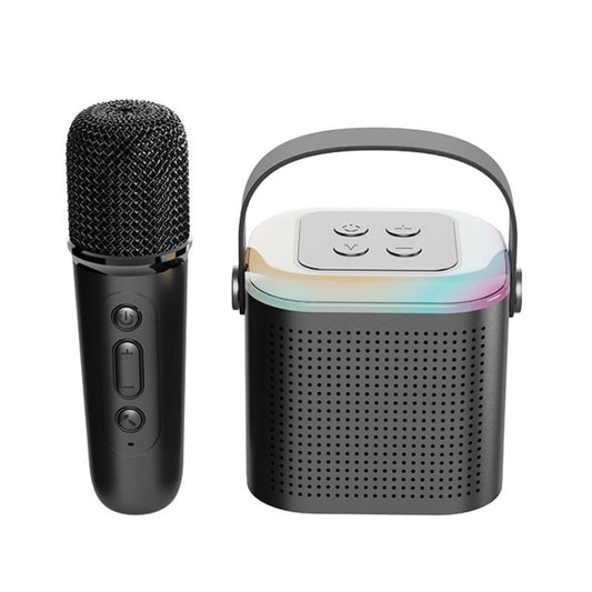 Home Portable Bluetooth Speaker Small Outdoor Karaoke Audio, Color: Y1 Black(Monocular wheat) - Microphone by buy2fix | Online Shopping UK | buy2fix