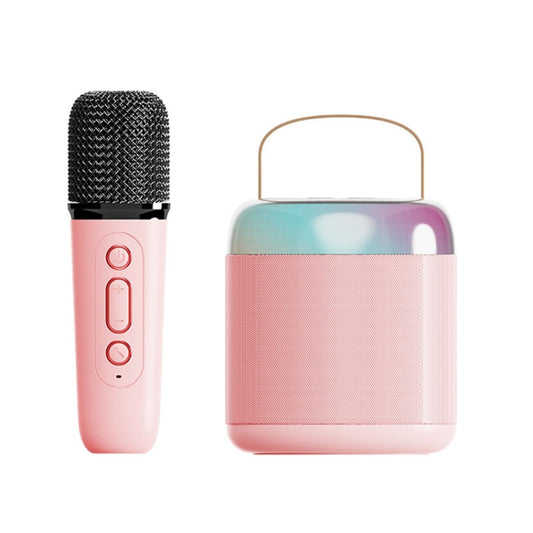 Home Portable Bluetooth Speaker Small Outdoor Karaoke Audio, Color: Y2 Pink(Monocular wheat) - Microphone by buy2fix | Online Shopping UK | buy2fix
