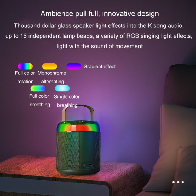 Home Portable Bluetooth Speaker Small Outdoor Karaoke Audio, Color: Y1 White(Monocular wheat) - Microphone by buy2fix | Online Shopping UK | buy2fix