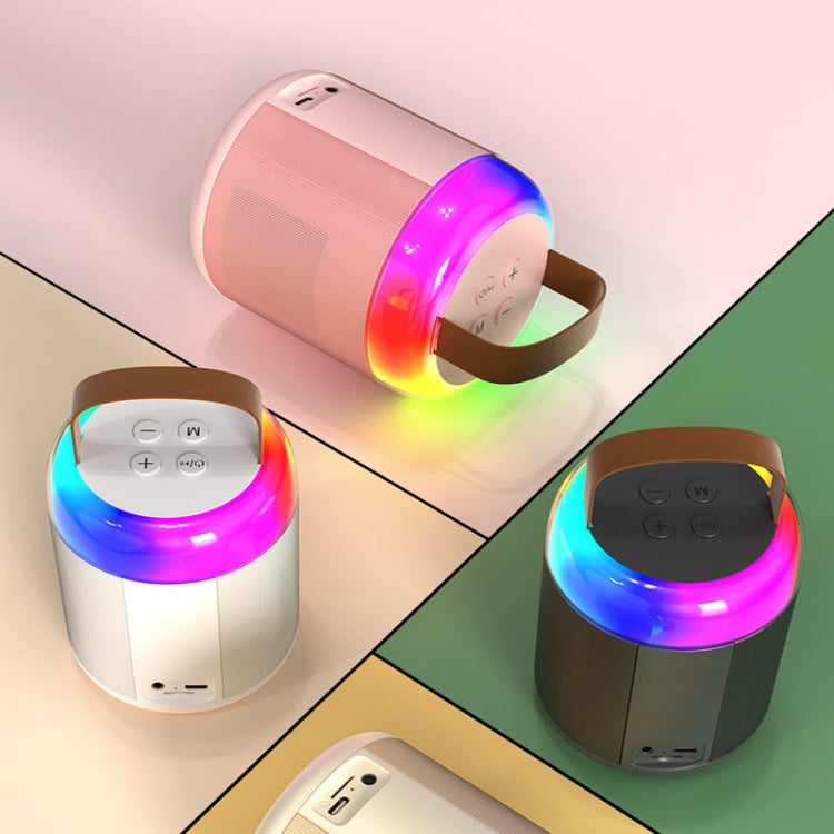 Home Portable Bluetooth Speaker Small Outdoor Karaoke Audio, Color: Y1 White(Monocular wheat) - Microphone by buy2fix | Online Shopping UK | buy2fix