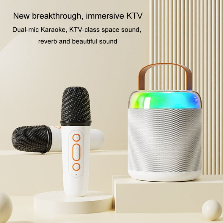 Home Portable Bluetooth Speaker Small Outdoor Karaoke Audio, Color: Y1 White(Monocular wheat) - Microphone by buy2fix | Online Shopping UK | buy2fix