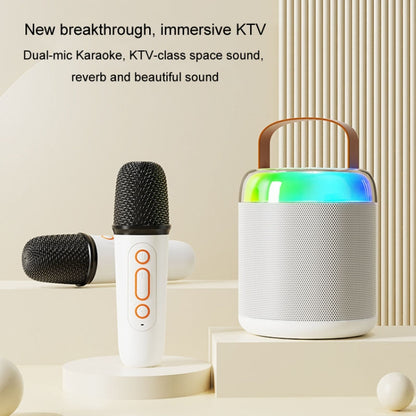 Home Portable Bluetooth Speaker Small Outdoor Karaoke Audio, Color: Y1 White(Monocular wheat) - Microphone by buy2fix | Online Shopping UK | buy2fix