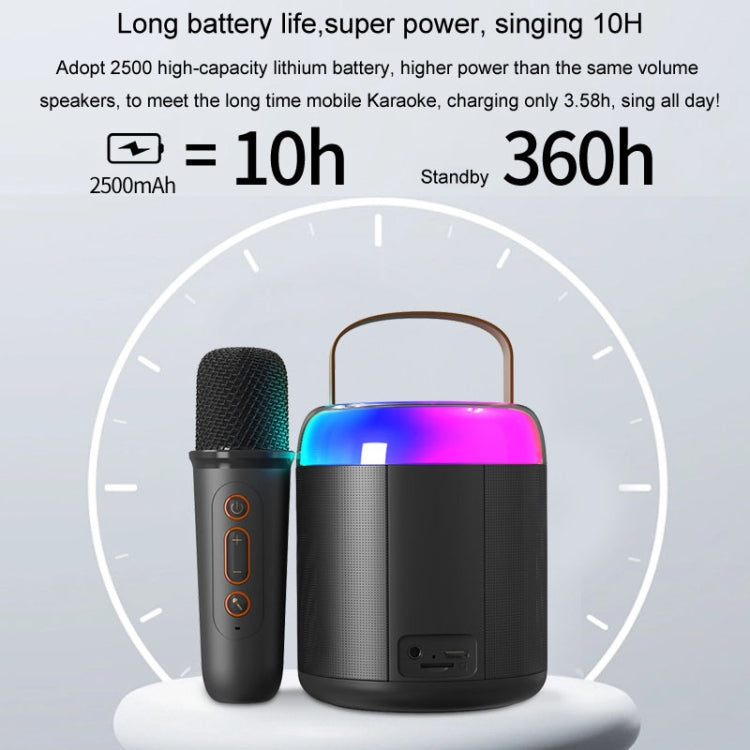 Home Portable Bluetooth Speaker Small Outdoor Karaoke Audio, Color: Y2 Black(Double wheat) by buy2fix