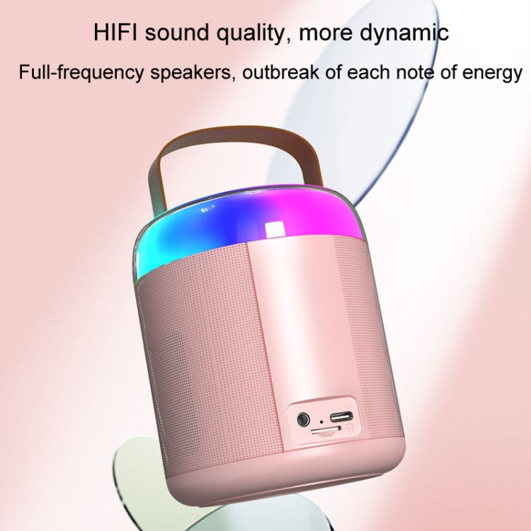 Home Portable Bluetooth Speaker Small Outdoor Karaoke Audio, Color: Y1 Pink(Double wheat) by buy2fix