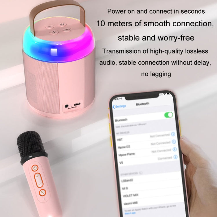 Home Portable Bluetooth Speaker Small Outdoor Karaoke Audio, Color: Y1 White(Monocular wheat) - Microphone by buy2fix | Online Shopping UK | buy2fix