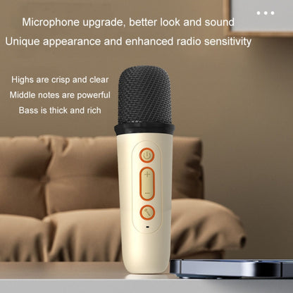 Home Portable Bluetooth Speaker Small Outdoor Karaoke Audio, Color: Y1 White(Monocular wheat) - Microphone by buy2fix | Online Shopping UK | buy2fix