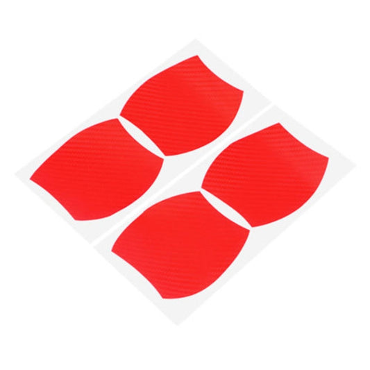 3 Sets Car Door Wrist Handle Protective Stickers Carbon Fiber Handle Protector(Red) - Decorative Sticker by buy2fix | Online Shopping UK | buy2fix