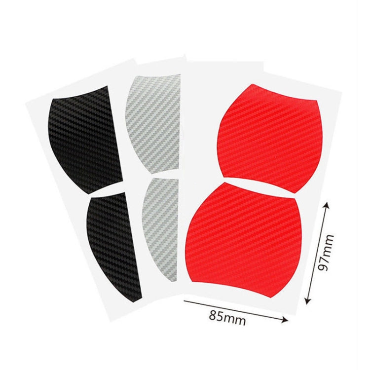 3 Sets Car Door Wrist Handle Protective Stickers Carbon Fiber Handle Protector(Silver) - Decorative Sticker by buy2fix | Online Shopping UK | buy2fix