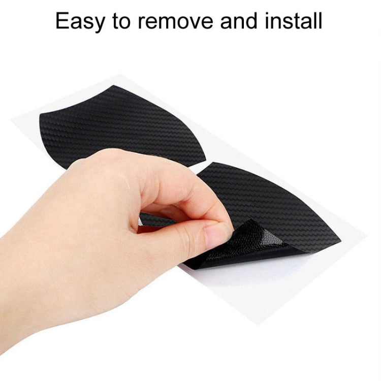 3 Sets Car Door Wrist Handle Protective Stickers Carbon Fiber Handle Protector(Silver) - Decorative Sticker by buy2fix | Online Shopping UK | buy2fix