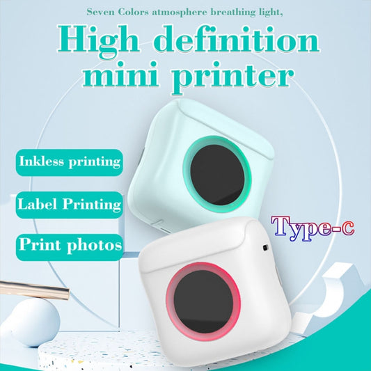 C22 Colorful Ambient Light Portable Mini Inkless Thermal Bluetooth Printer Error Question Label Printer(White) - Receipt Printers by buy2fix | Online Shopping UK | buy2fix