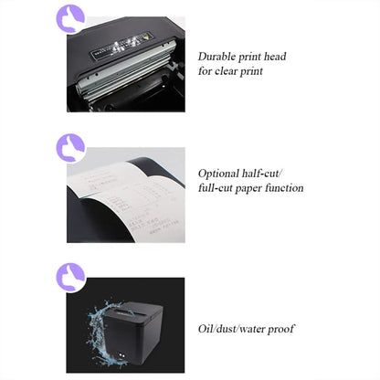 80mm USB+Network Port Thermal Receipt Printer Store Cashier Printer(EU Plug) - Receipt Printers by buy2fix | Online Shopping UK | buy2fix