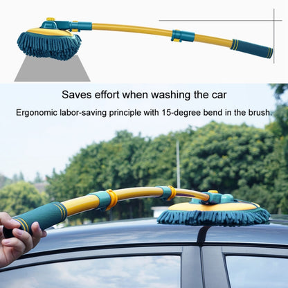 Curved Rod Car Wash Mop Retractable Cleaning Tool No Harm Car Special Soft Brush(Lake Green) - Car washing supplies by buy2fix | Online Shopping UK | buy2fix