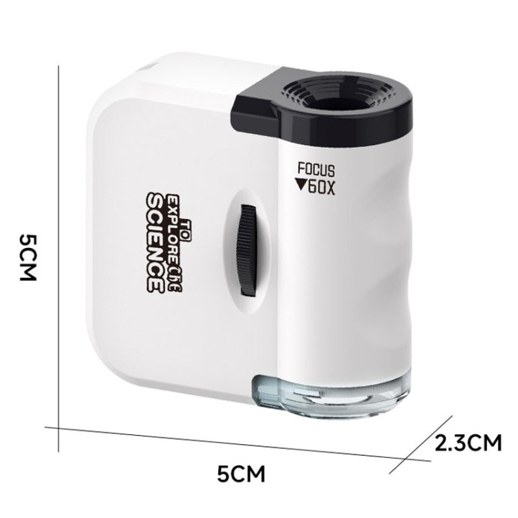 60x Portable Mini Microscope Pendant With LED Lights Outdoor Exploration Observation Fun Kids Toys(Blue) - Digital Microscope by buy2fix | Online Shopping UK | buy2fix