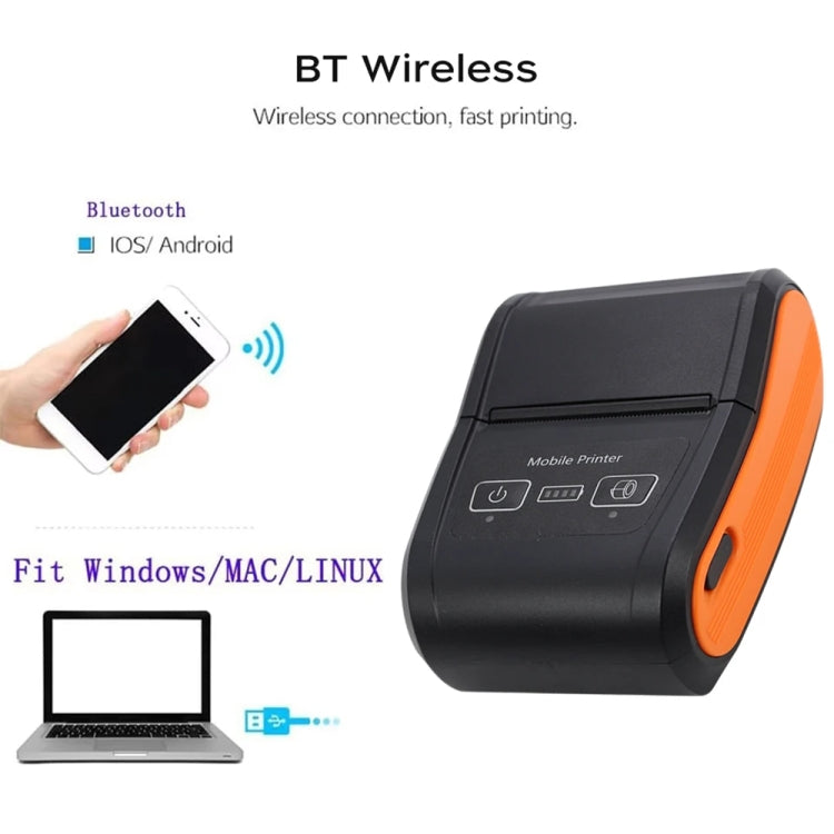 58mm Portable Logistics Takeaway Receipt Bluetooth Thermal Printer(EU Plug) - Receipt Printers by buy2fix | Online Shopping UK | buy2fix