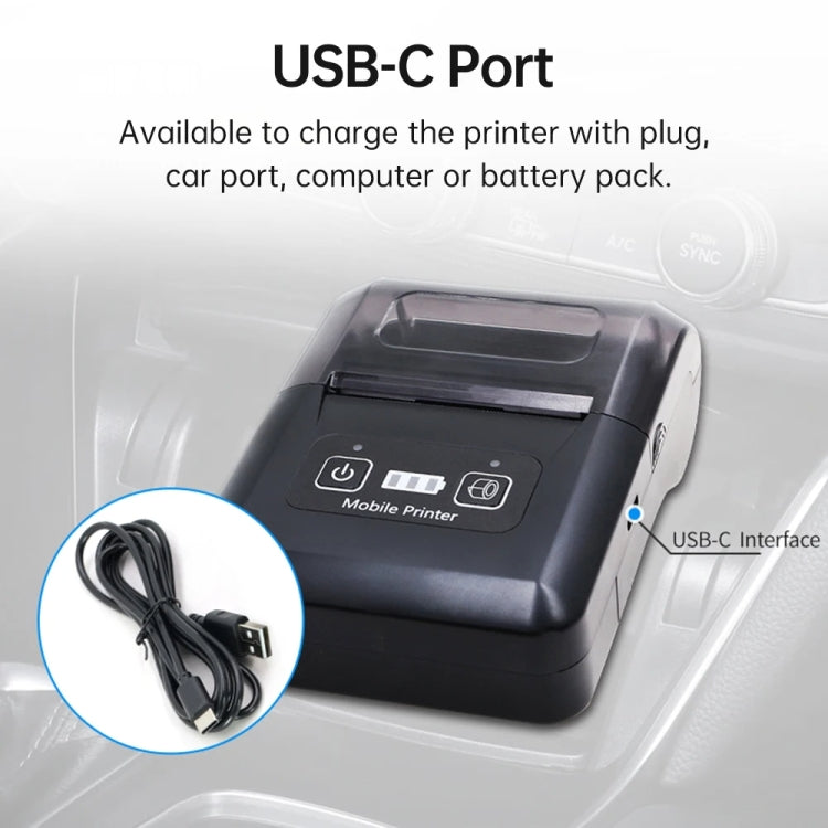 58mm Portable USB Charging Home Phone Bluetooth Thermal Printer(UK Plug) by buy2fix