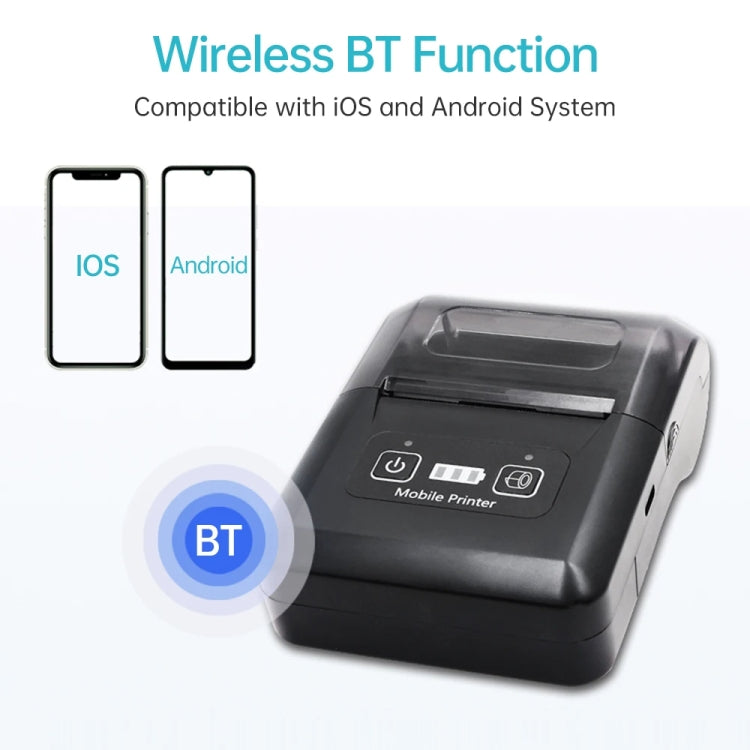 58mm Portable USB Charging Home Phone Bluetooth Thermal Printer(EU Plug) - Receipt Printers by buy2fix | Online Shopping UK | buy2fix