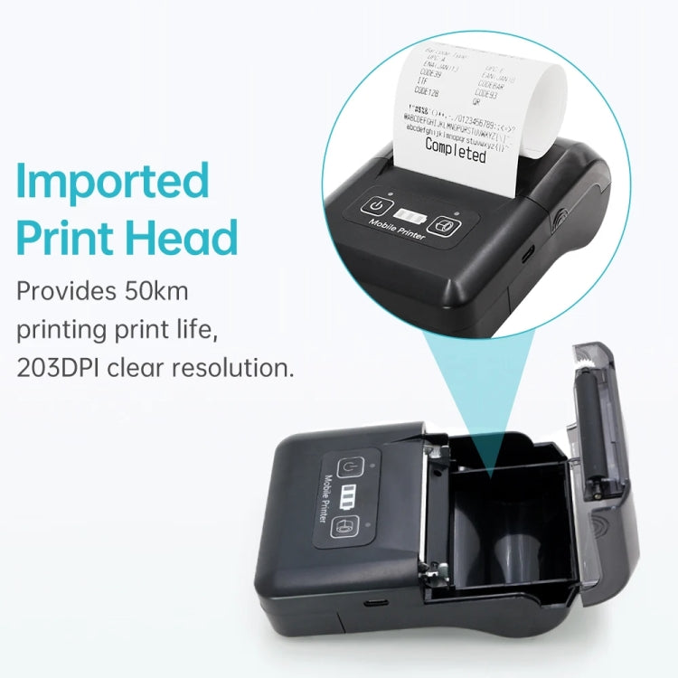 58mm Portable USB Charging Home Phone Bluetooth Thermal Printer(EU Plug) - Receipt Printers by buy2fix | Online Shopping UK | buy2fix