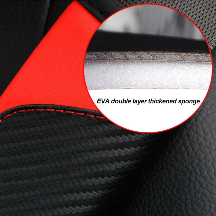Car Seat Belt Cover Carbon Fiber Leather Auto Seat Shoulder Protection, Style: Red by buy2fix