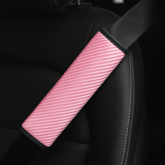 3D Striped Mesh Car Seat Belt Cover Shoulder Pads(Pink) - Seat Belts & Padding by buy2fix | Online Shopping UK | buy2fix