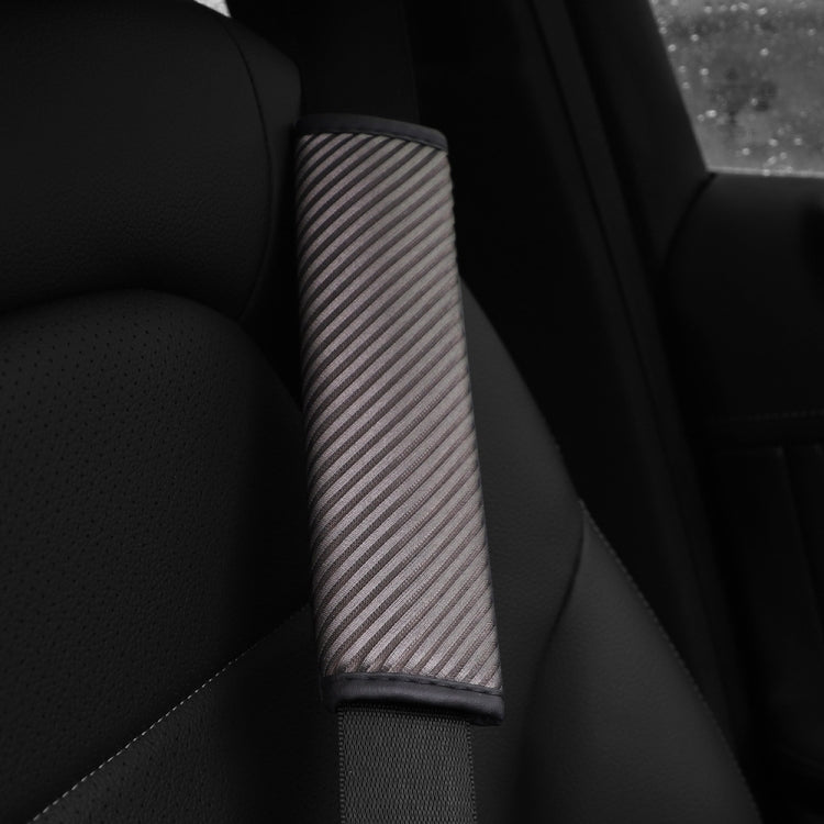 3D Striped Mesh Car Seat Belt Cover Shoulder Pads(Gray) - Seat Belts & Padding by buy2fix | Online Shopping UK | buy2fix