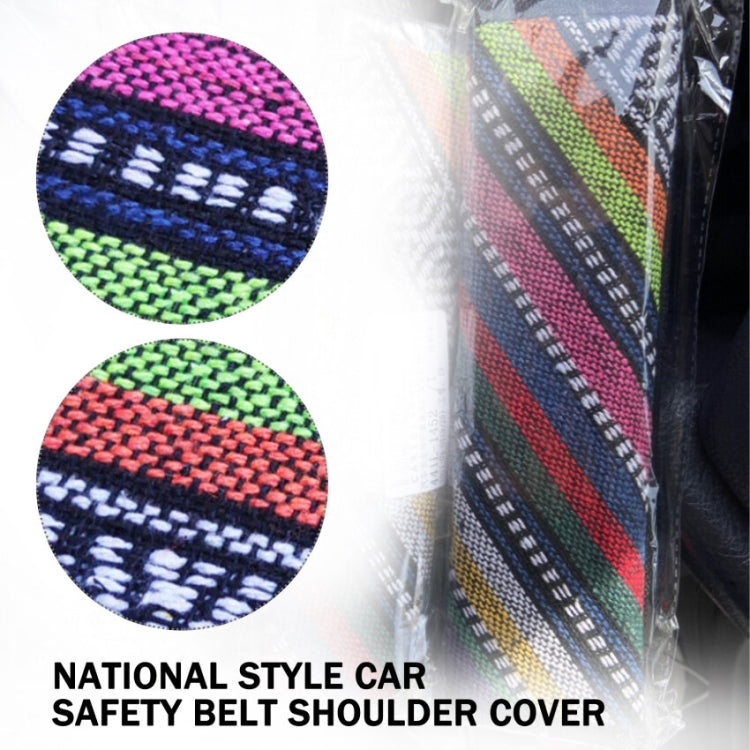 Ethnic Style Linen Car Seat Belt Cover Shoulder Pads(Colorful) by buy2fix