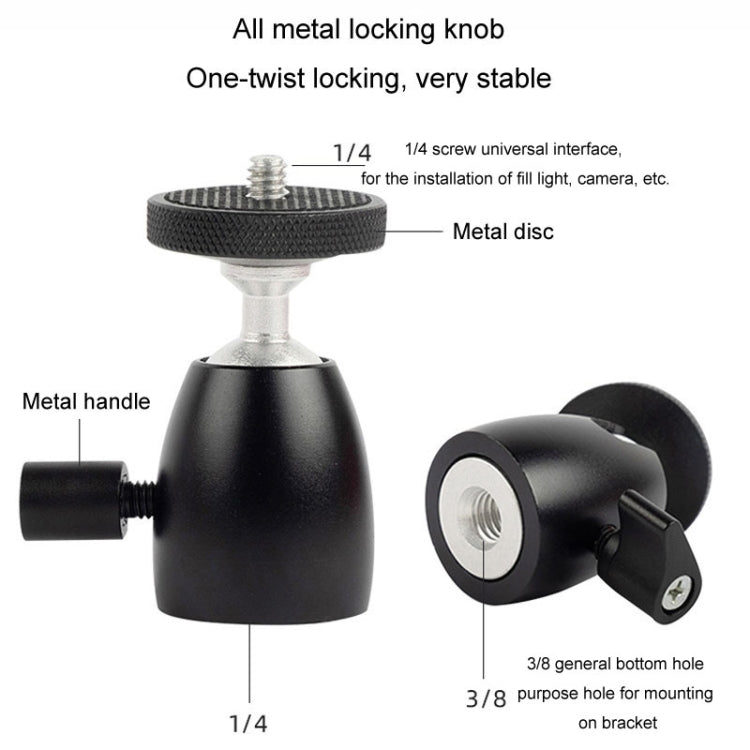 Q39 360 Degree Rotating Ball Tripod Projector Shooting Heads Accessories Cell Phone DSLR Camera Heads(1/4 Thread) by buy2fix