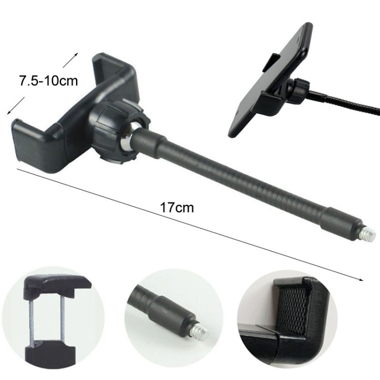 Live Beauty Ring Light Phone Clip 360 Rotating Heads Hose Clamp Stand(Black) by buy2fix