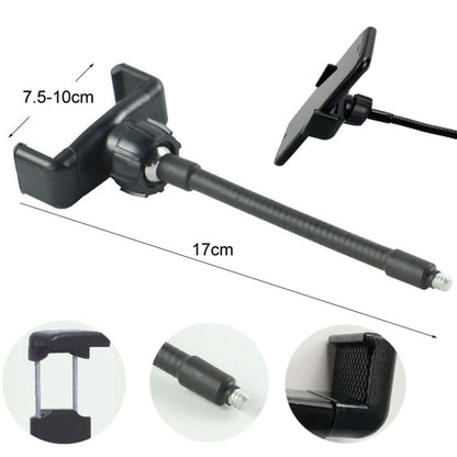 Live Beauty Ring Light Phone Clip 360 Rotating Heads Hose Clamp Stand(Black) by buy2fix