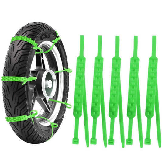 5pcs/Set Motorcycle Electric Two-Wheeler Non-Damaging Anti-Skid Chain Ties(Green) - Car Road Trouble Clearer by buy2fix | Online Shopping UK | buy2fix