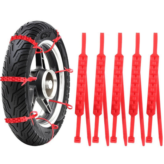 5pcs/Set Motorcycle Electric Two-Wheeler Non-Damaging Anti-Skid Chain Ties(Red) - Car Road Trouble Clearer by buy2fix | Online Shopping UK | buy2fix