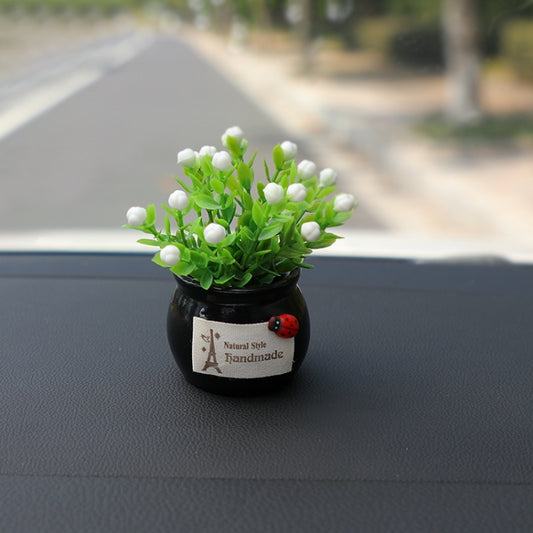 Mini Car Potted Ornaments Decoration Simulated Flower Pots, Style: Lucky Fruit Black Bottle by buy2fix