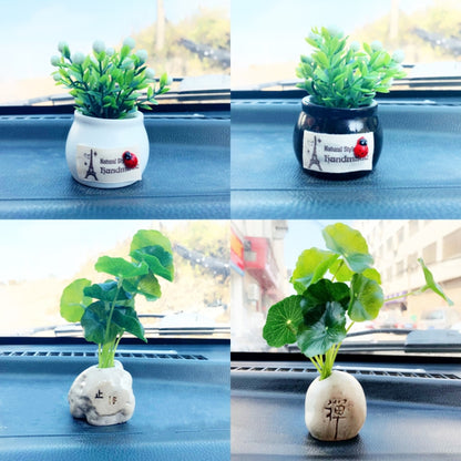 Mini Car Potted Ornaments Decoration Simulated Flower Pots, Style: Lucky Fruit White Bottle by buy2fix