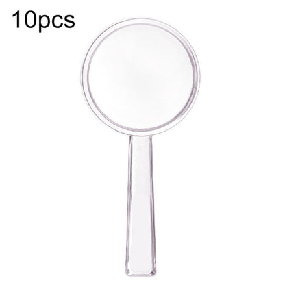 40mm 10pcs 3X Magnifying Glass Plastic Transparent Integrated Handheld HD Children Toy Magnifier - Hand Held Style by buy2fix | Online Shopping UK | buy2fix