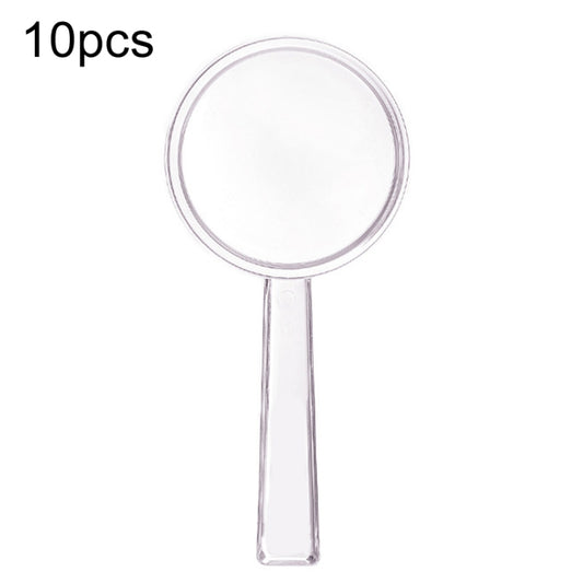 28mm 10pcs 3X Magnifying Glass Plastic Transparent Integrated Handheld HD Children Toy Magnifier - Hand Held Style by buy2fix | Online Shopping UK | buy2fix