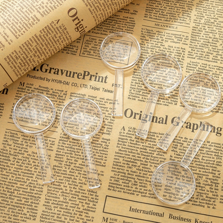 40mm 10pcs 3X Magnifying Glass Plastic Transparent Integrated Handheld HD Children Toy Magnifier - Hand Held Style by buy2fix | Online Shopping UK | buy2fix